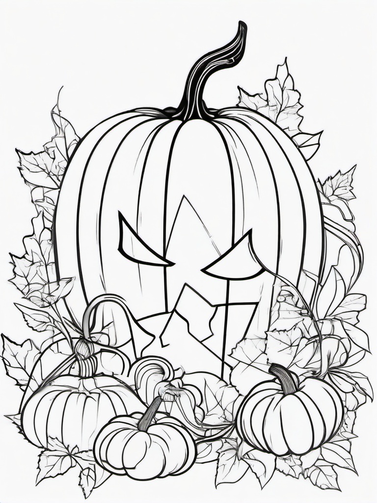 Pumpkin with Trick-or-Treat Bag Coloring Pages - Halloween Bag Beside a Pumpkin  minimal black outline printable sheet, coloring page