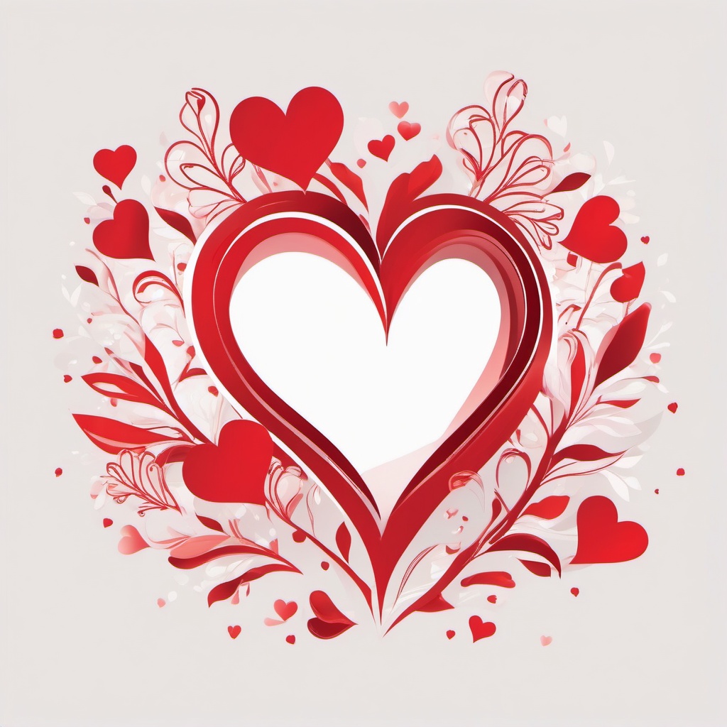 Heart Clipart - Red heart symbolizing love and passion,  color vector clipart, minimal style