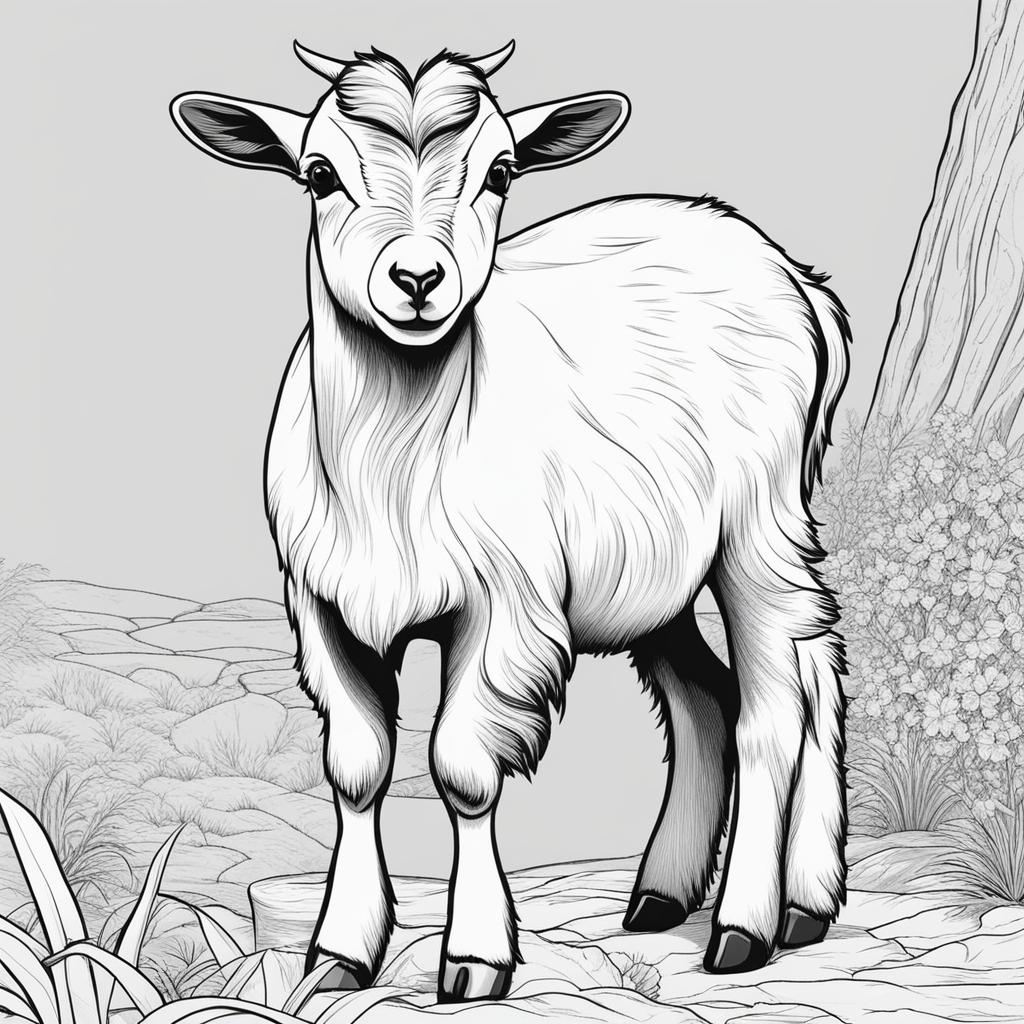 pygmy goats cute animals coloring page 