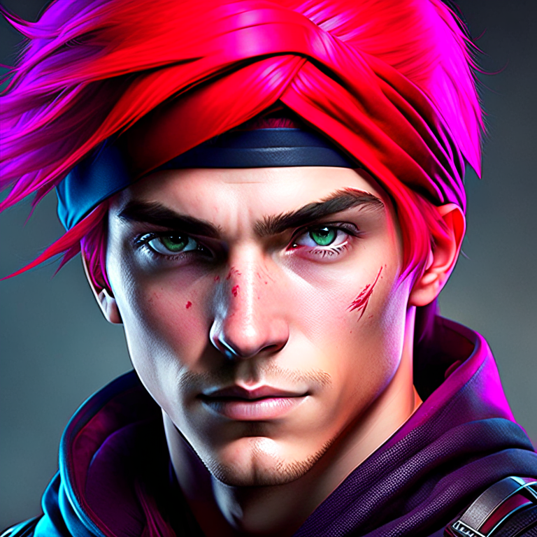 ninja with red hair 