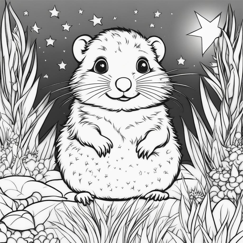 star-nosed moles cute animals coloring page 