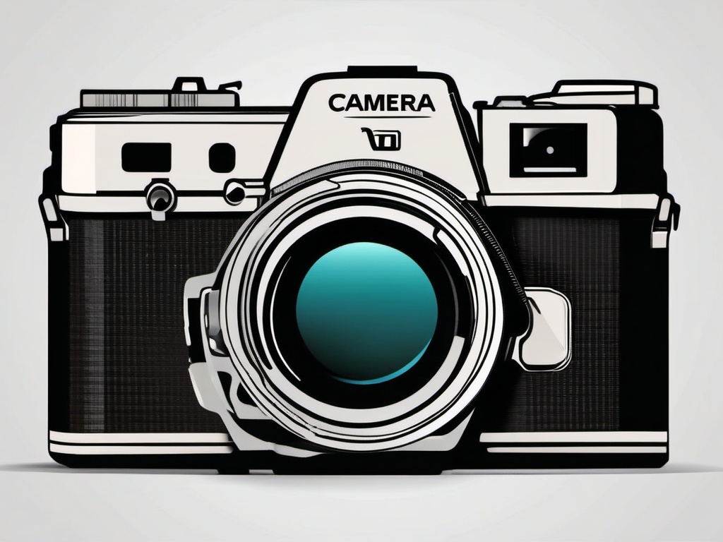 Camera Clipart - A camera capturing moments in time.  color clipart, minimalist, vector art, 