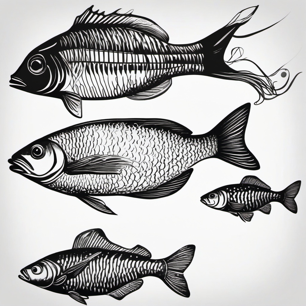 easy sketch of fish  minimal rough sketch scribbles,doodles,black and white