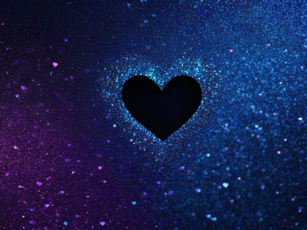 Blue Glitter Heart Wallpaper  