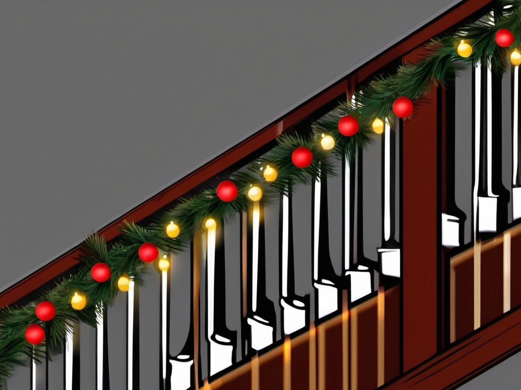 Christmas Lights clipart - Christmas lights wrapped around a railing  