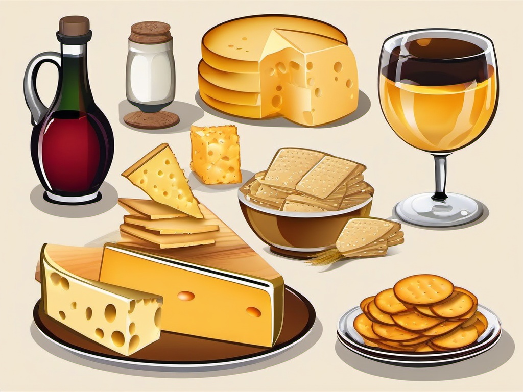 Snack clipart - cheese platter with crackers  clipart