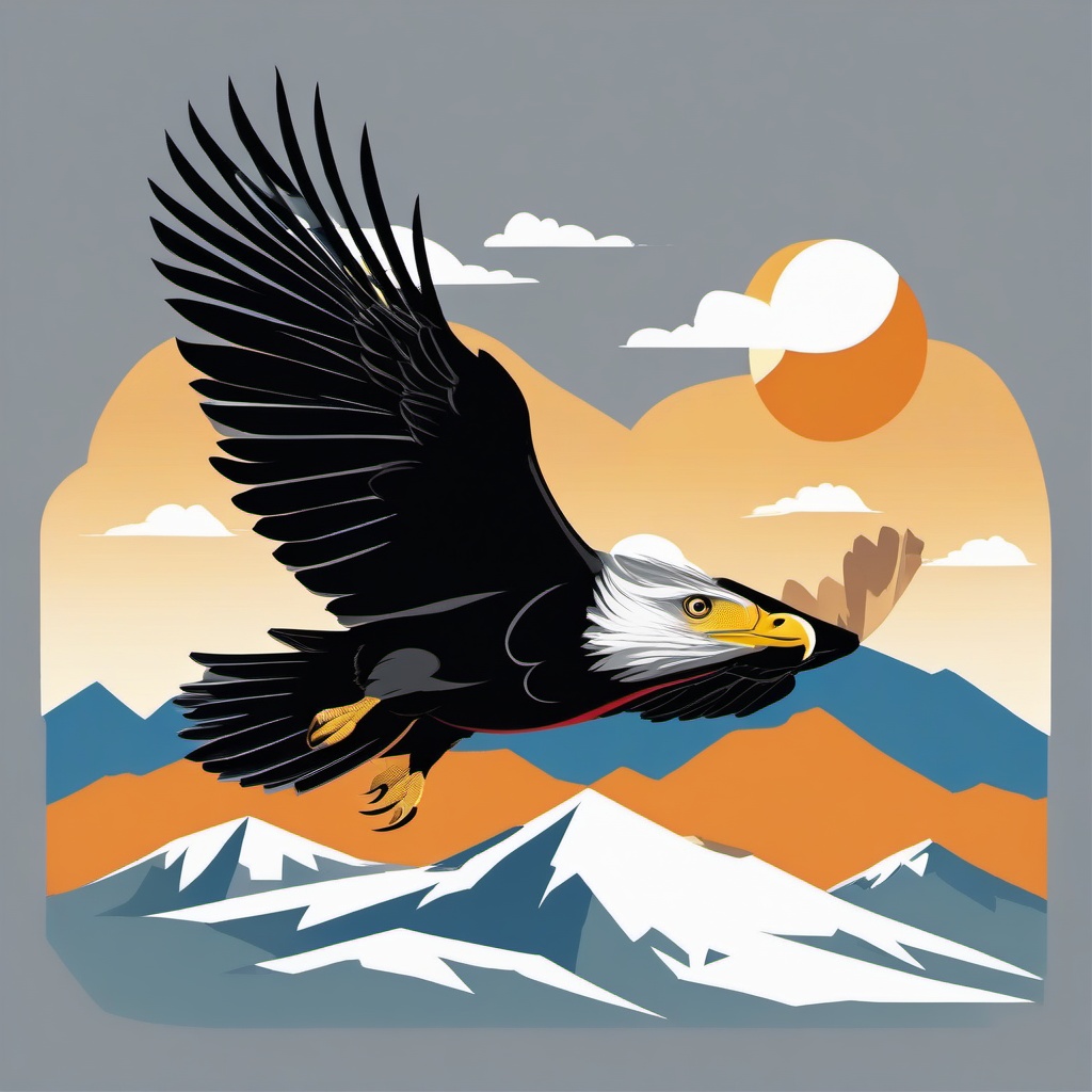 Condor clipart - Enormous bird of prey soaring at high altitudes, ,color clipart vector style