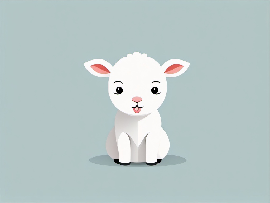 Lamb cartoon  minimal, white background