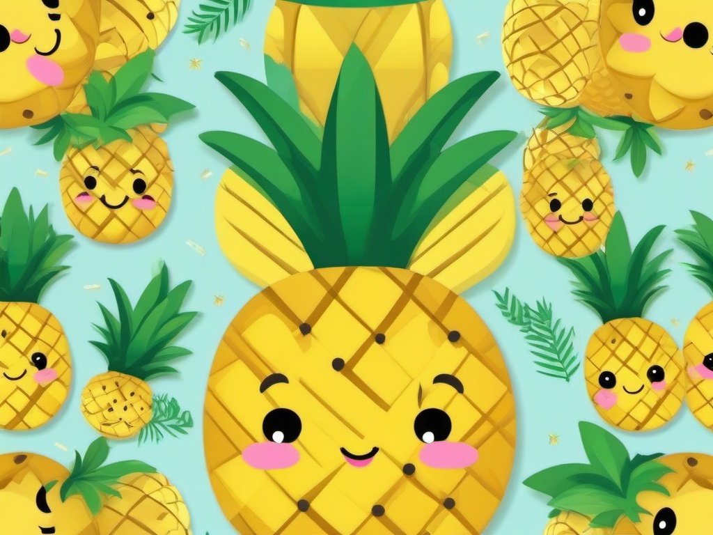 Cute Pineapple Wallpaper - Smiling pineapples in cute style  ,desktop background wallpaper