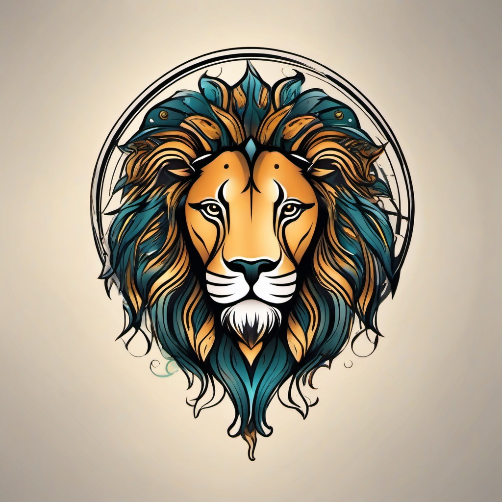 tattoo design zodiac sign leo  simple vector color tattoo