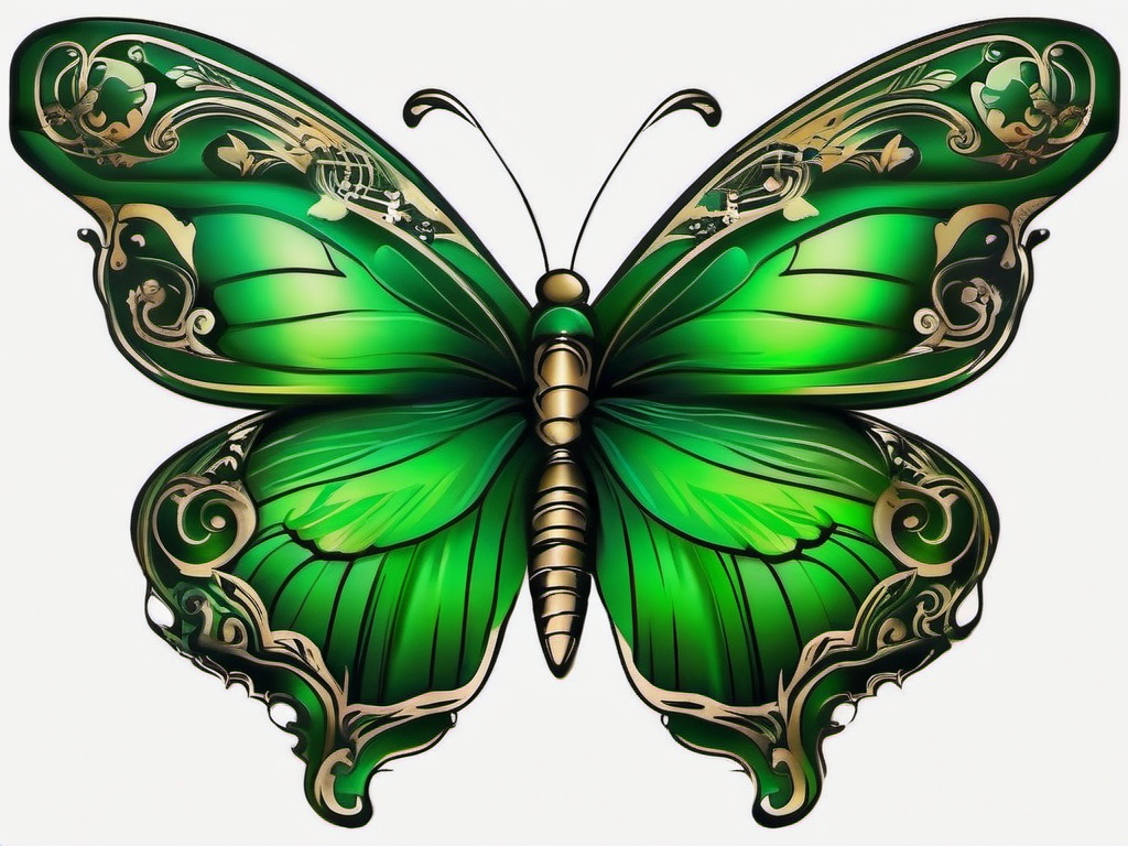 green butterfly tattoo designs  