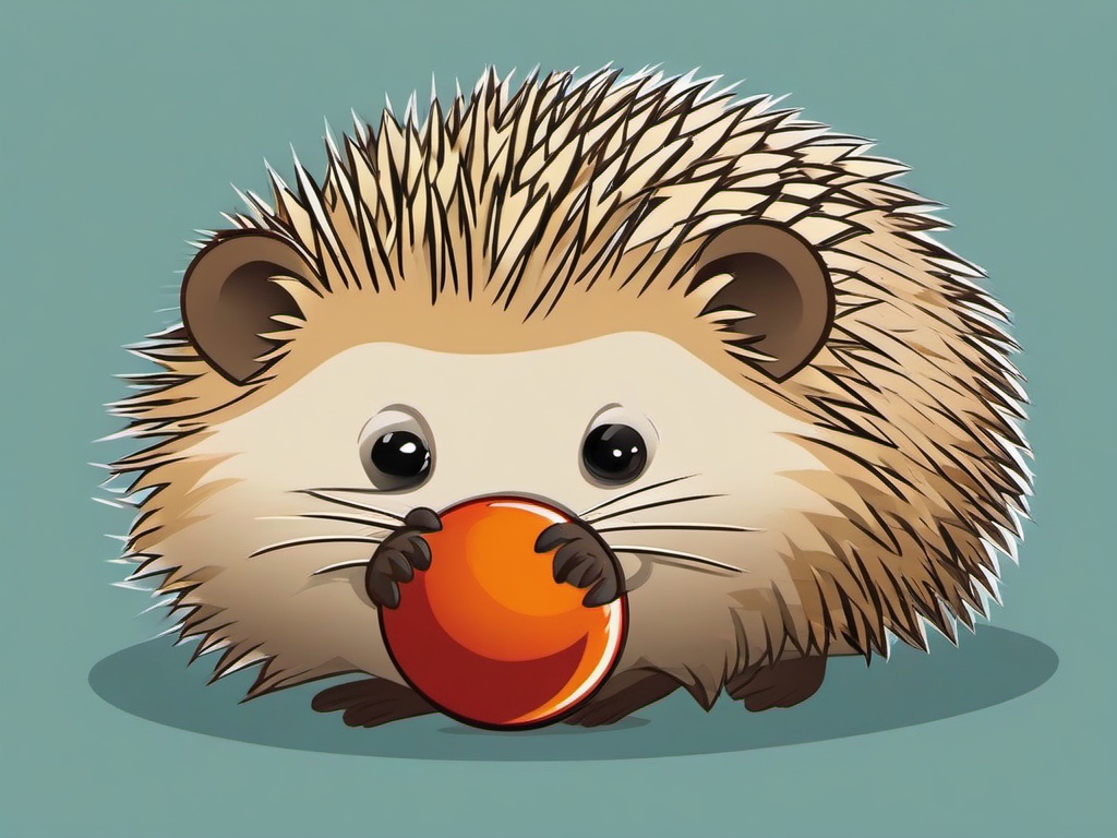 Hedgehog Cartoon - Cartoon of hedgehog rolling into a ball  