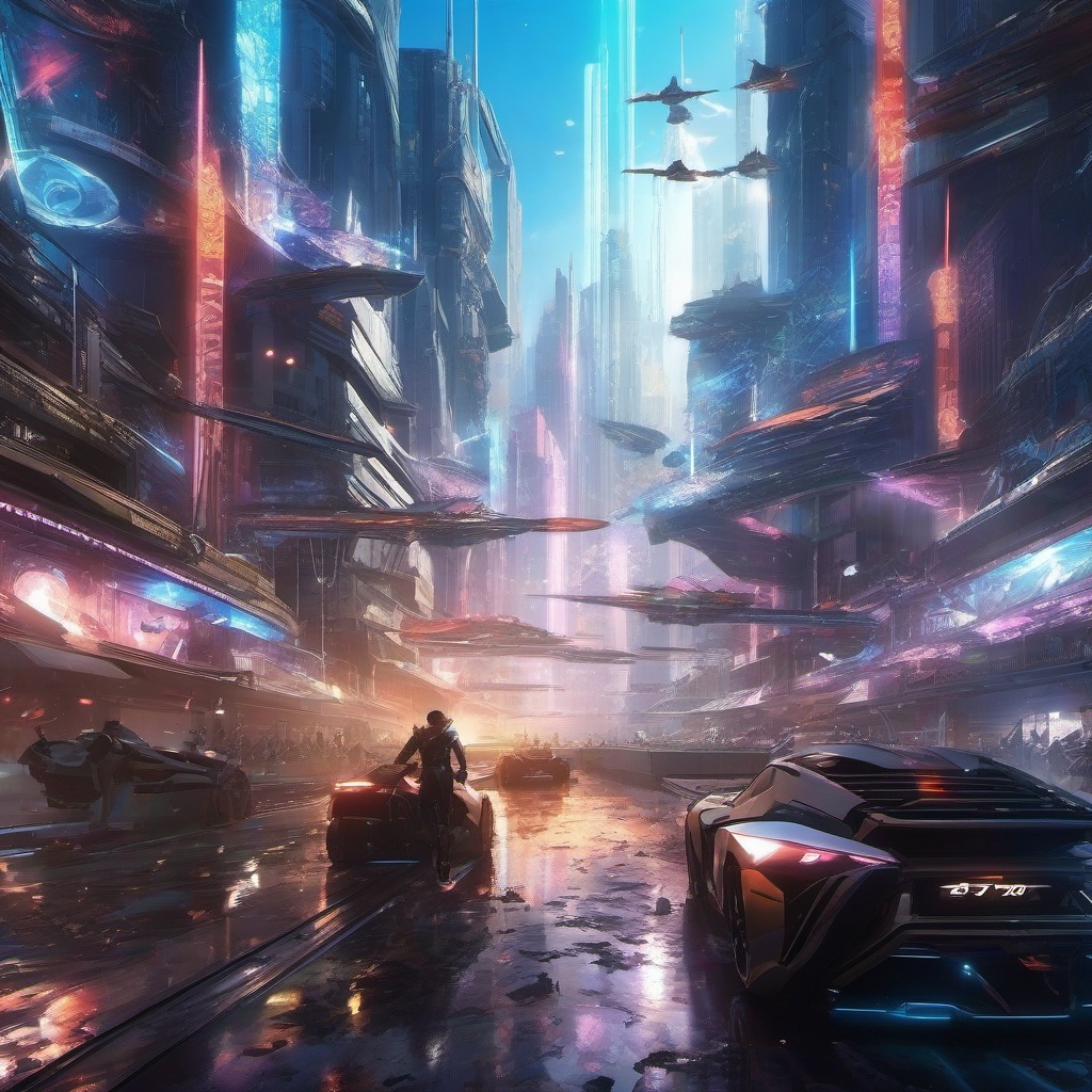 Anime Cool Wallpaper - Epic Anime Battle in a Futuristic City  wallpaper style, intricate details, patterns, splash art, light colors