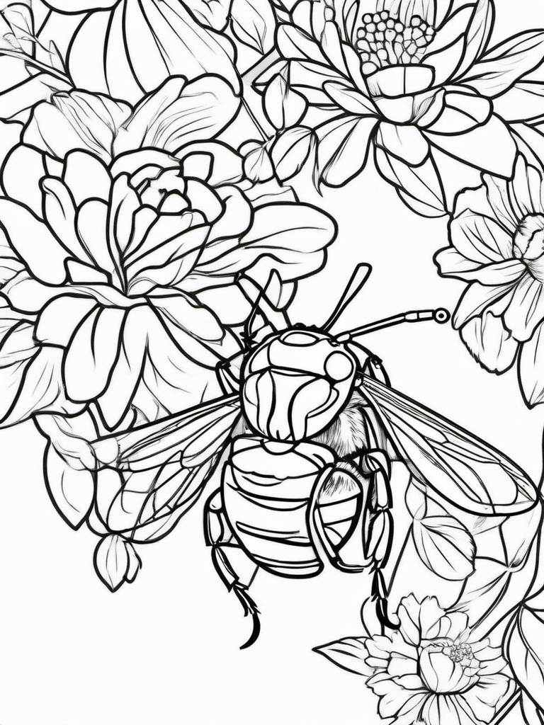 Bumblebee Coloring Pages - Bumblebee and ladybug as friends  simple coloring pages