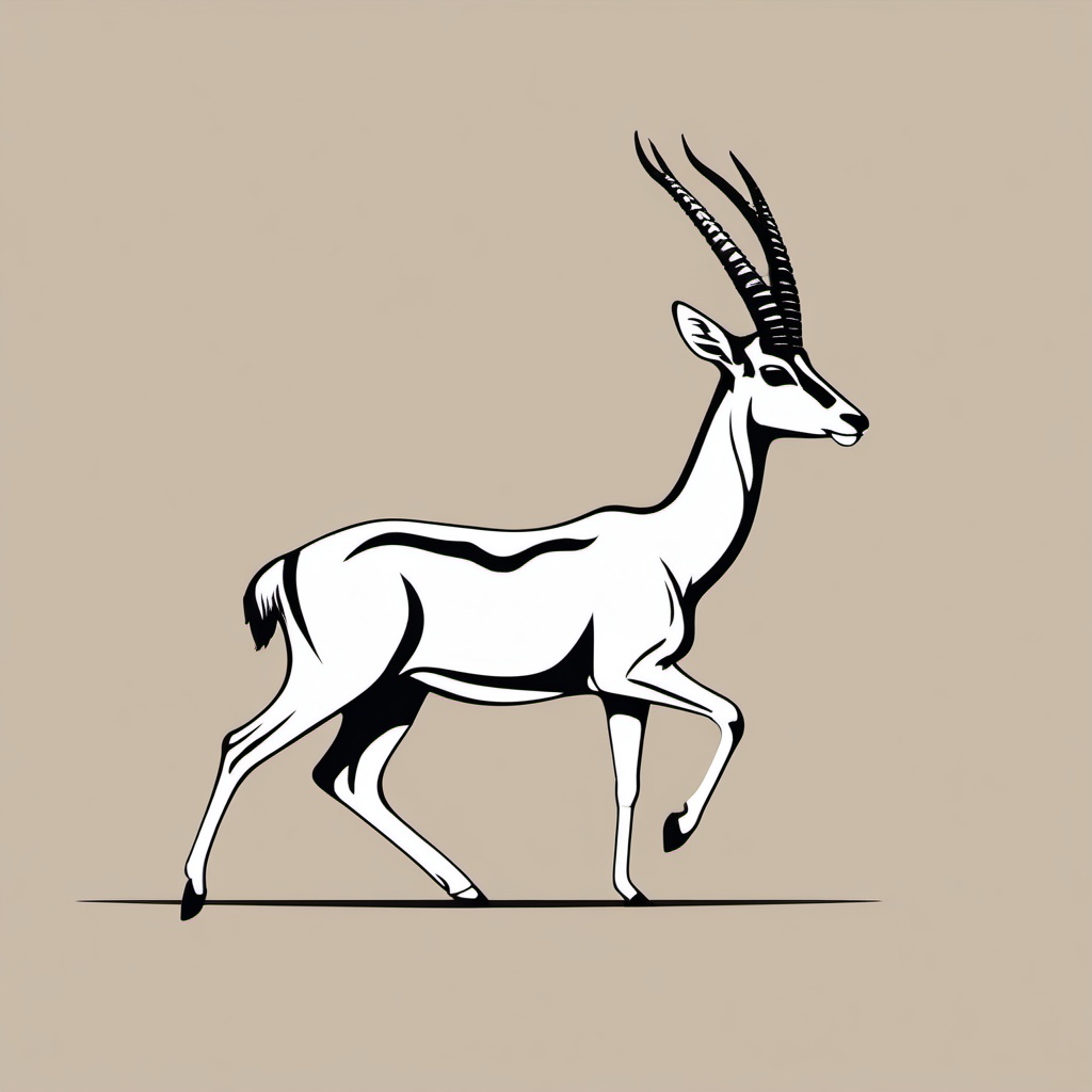 Gazelle clipart - Graceful antelope species found on the savannah, ,vector color clipart,minimal