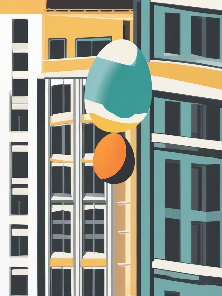 Egg clipart - egg falling from a tall building  color,minimalist,vector clipart