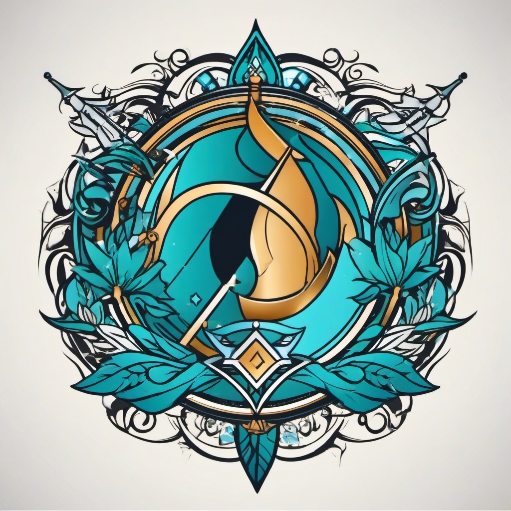 aquarius and sagittarius tattoo  simple vector color tattoo