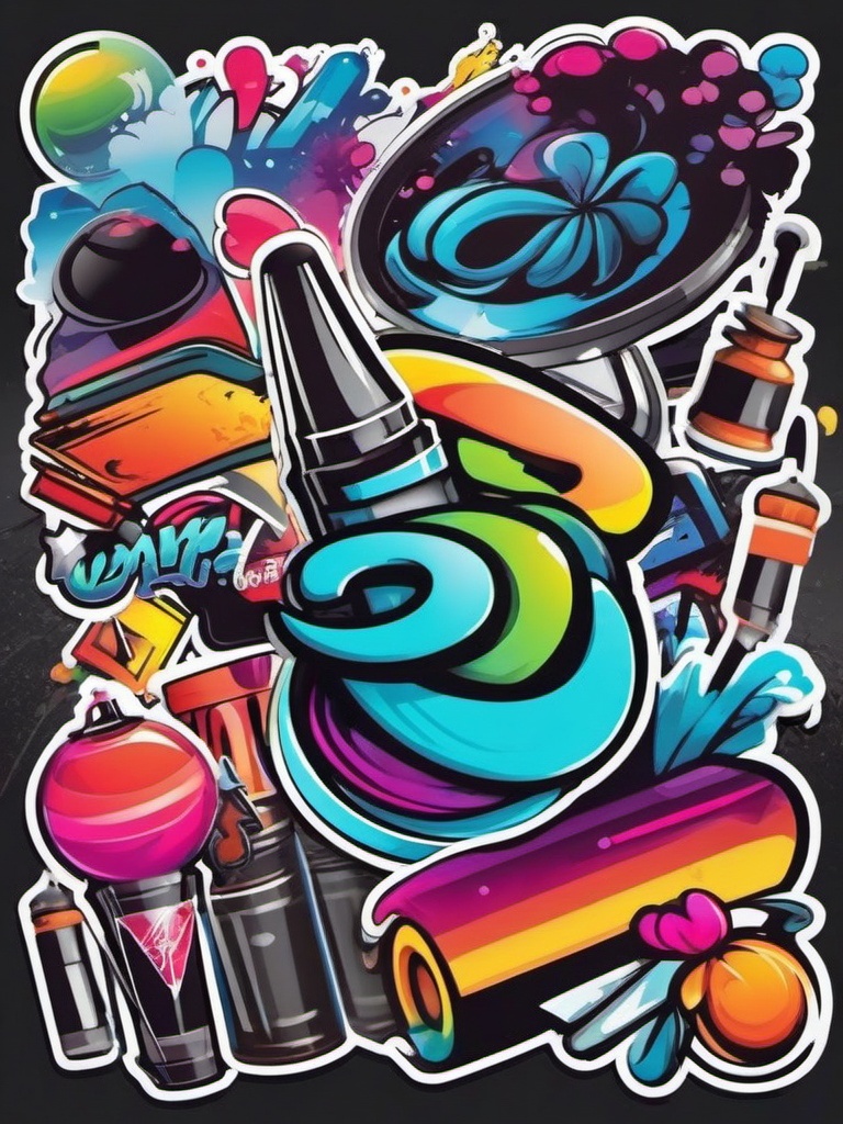 Graffiti Wonderland sticker- Spray Paint Creativity, , color sticker vector art