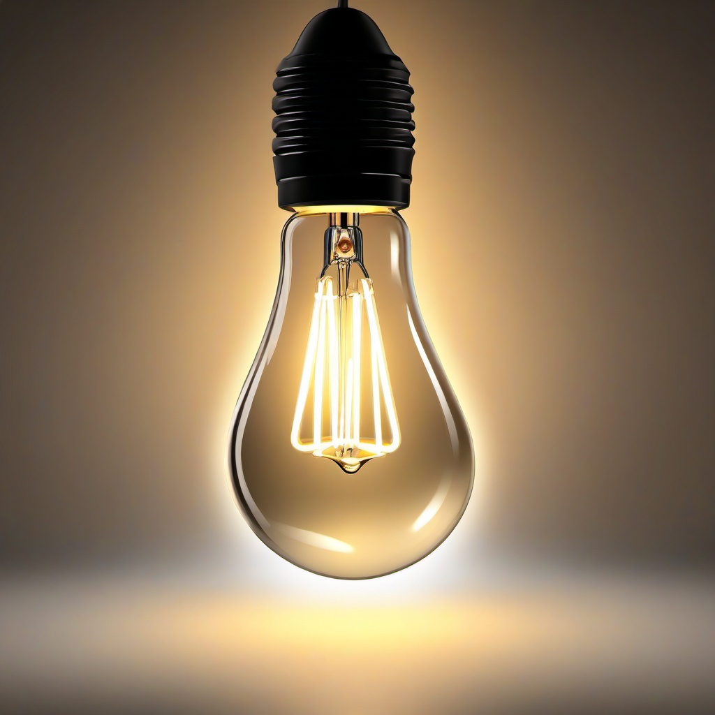 Light Bulb clipart - glowing light bulb hanging from a ceiling  