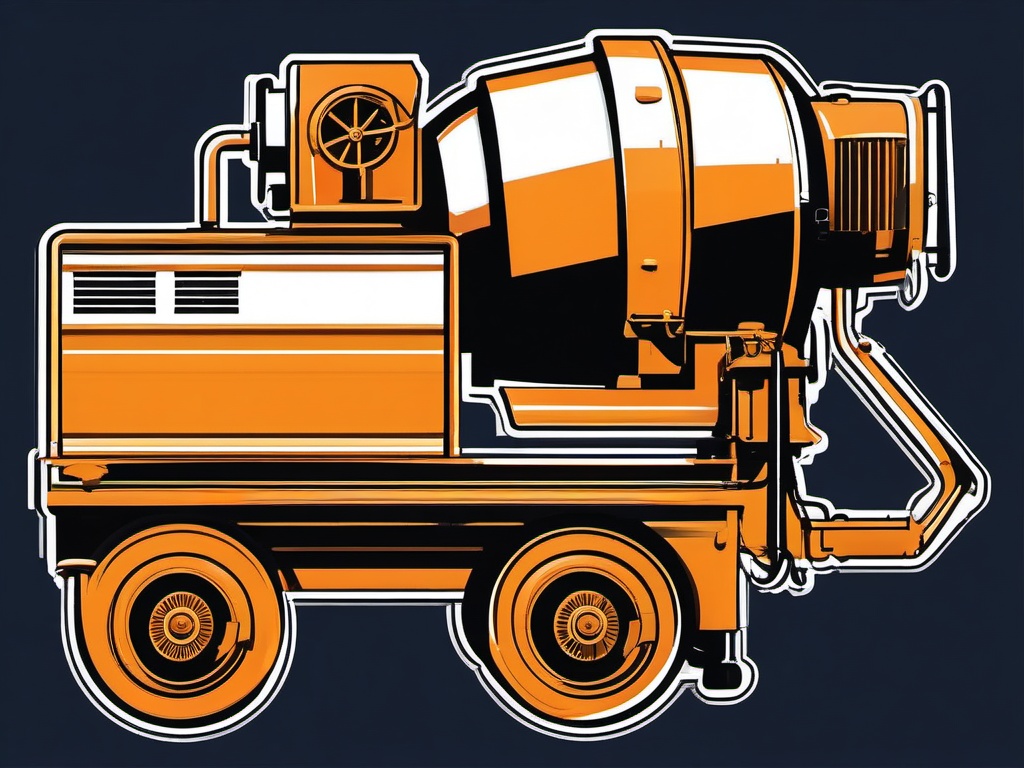 Concrete Mixer clipart - A machine for mixing concrete., ,vector color clipart,minimal