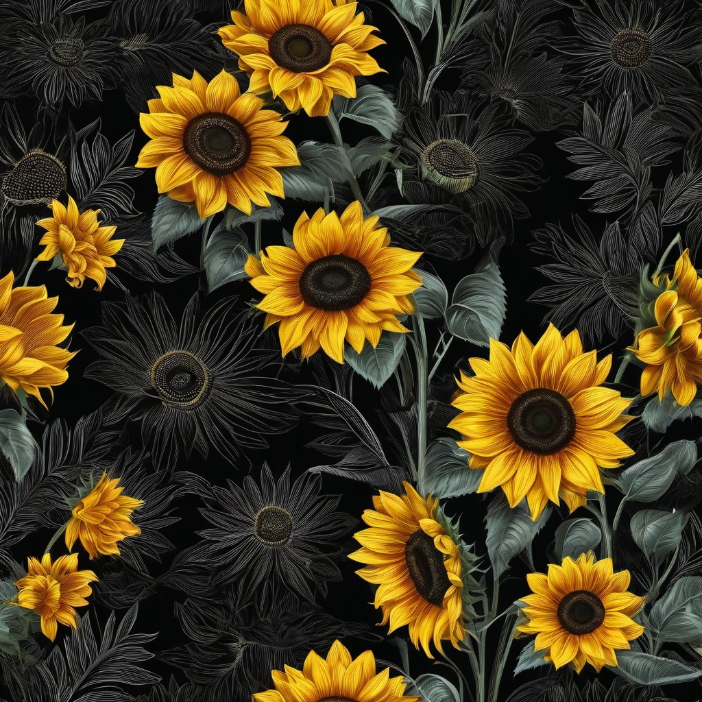 Sunflower Background Wallpaper - black background sunflower  