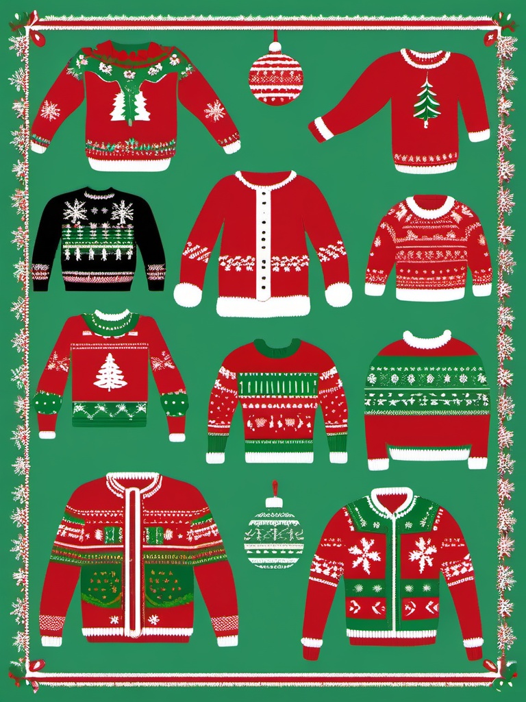 Clip art ugly sweater, A festive and humorous ugly Christmas sweater.  simple, 2d flat