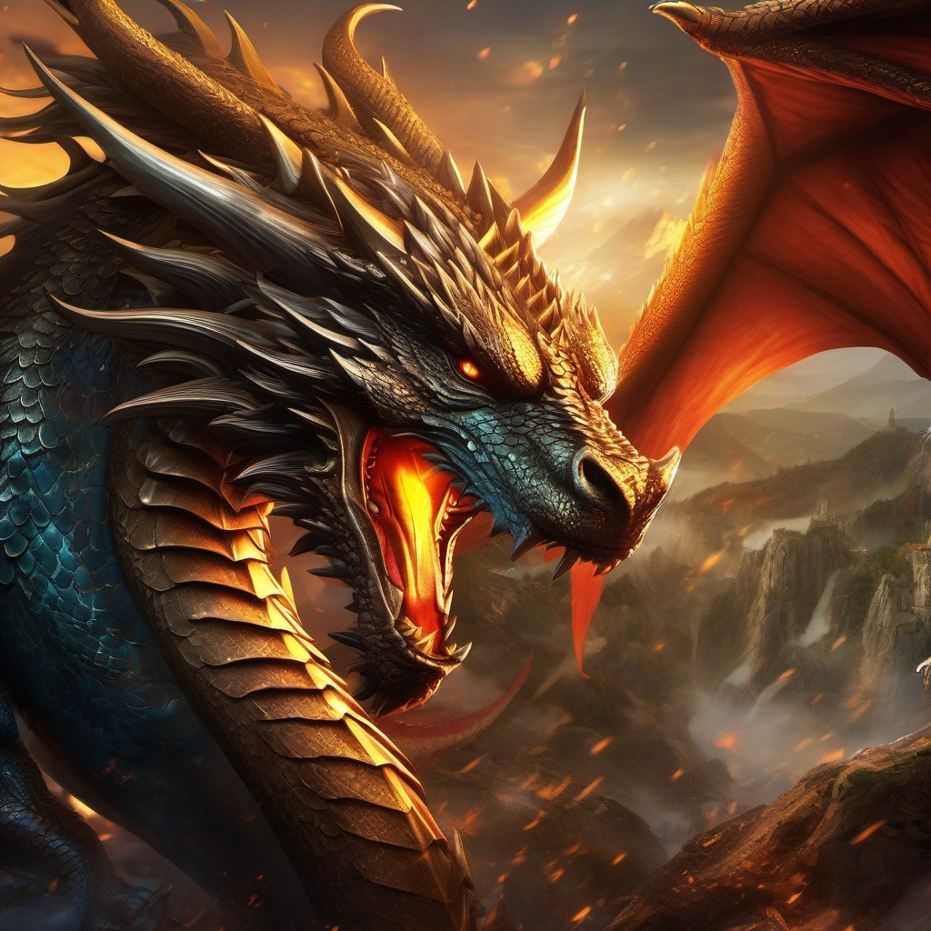 Dragon Wallpapers - Epic Dragon Battle  wallpaper style, intricate details, patterns, splash art, light colors