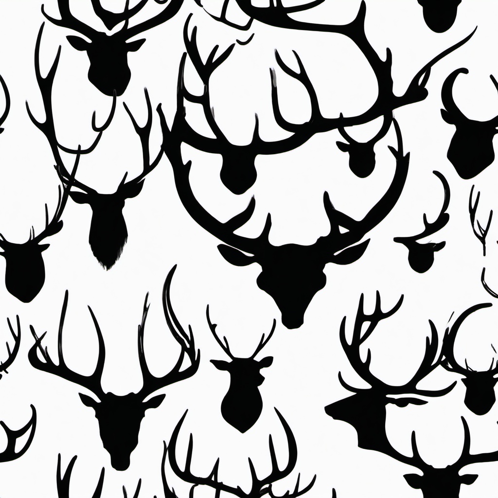 drawing of antlers  minimal rough scribbles,doodles,black and white