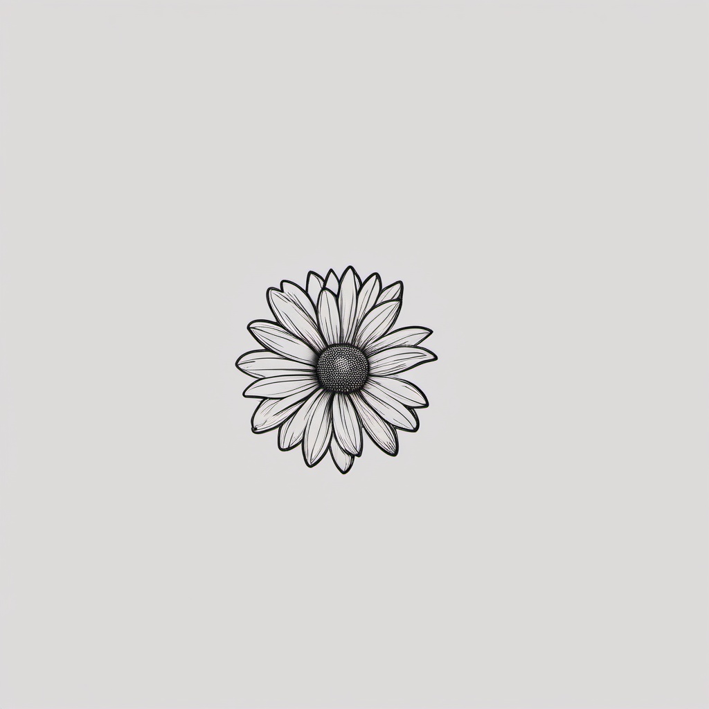 Minimalist Daisy Tattoo Small-Preference for subtlety and minimalism with a small minimalist daisy tattoo, a delicate and elegant choice.  simple vector color tattoo