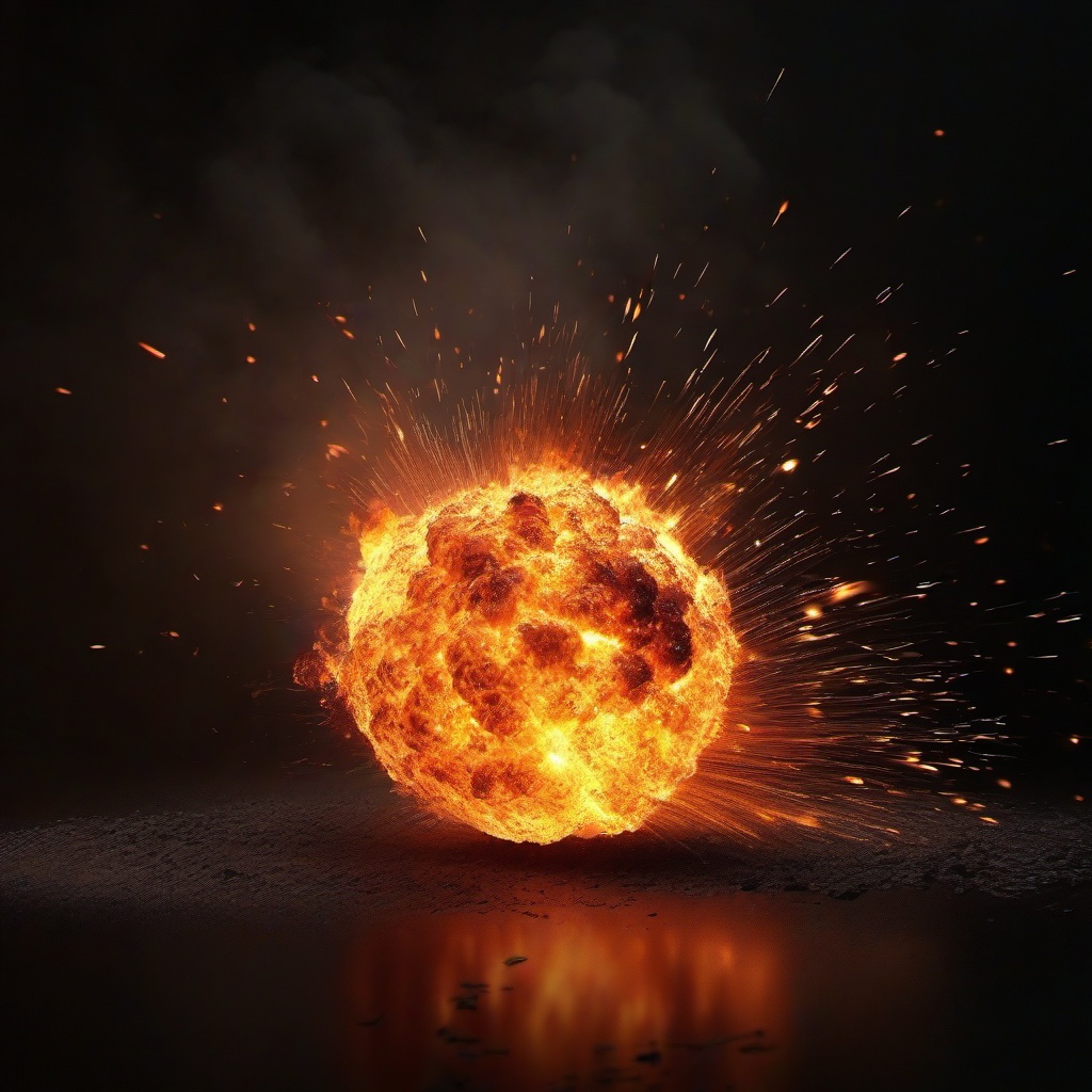 Fire Wallpaper - Fireball explosion in high contrast  background wallpaper