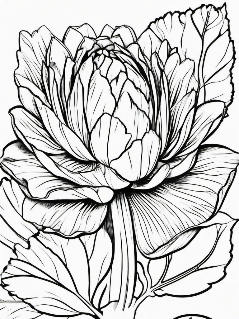 Vegetable Coloring Pages - Artichoke with layered petals  simple coloring pages