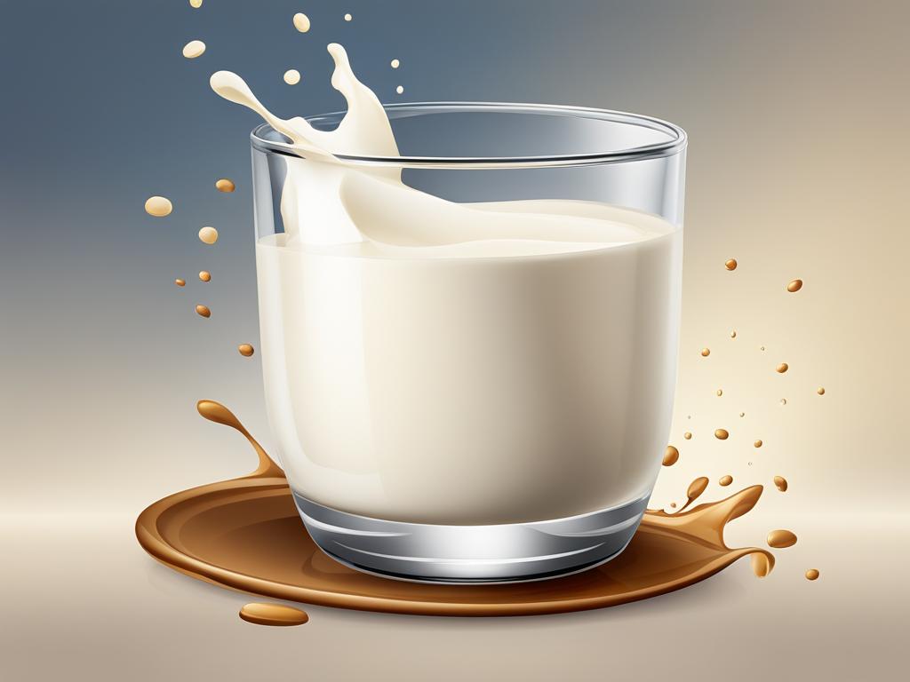 milk clipart - a glass of creamy milk with a splash 