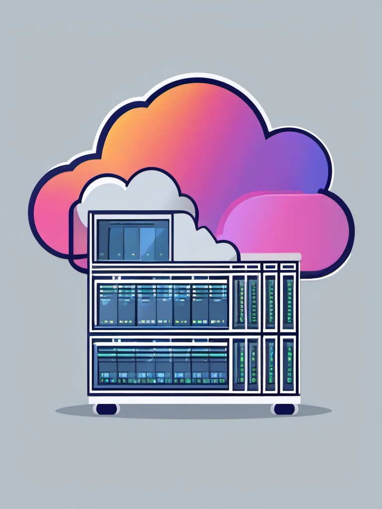 Cloud Computing Server clipart - Cloud computing server infrastructure, ,vector color clipart,minimal