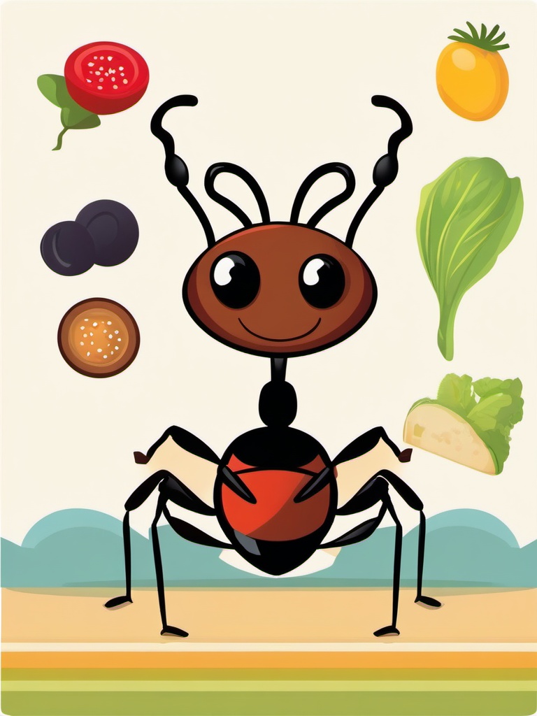 Ant clipart - ant looking at food  clipart