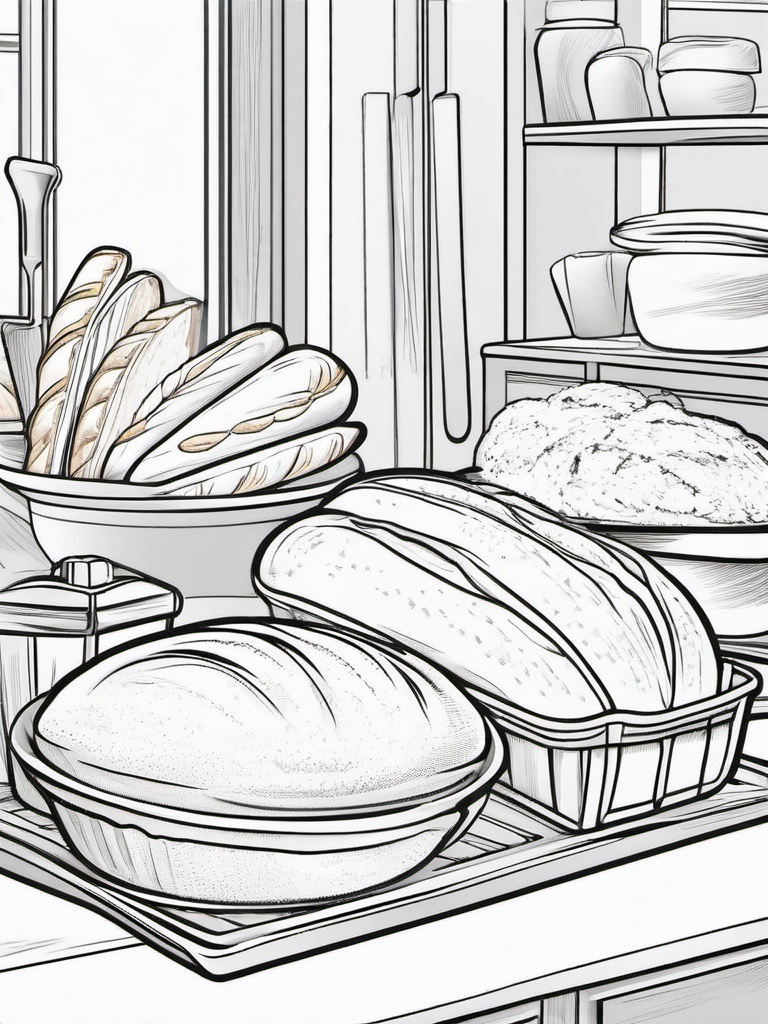 Food Coloring Pages - Freshly baked loaf of bread  simple coloring pages