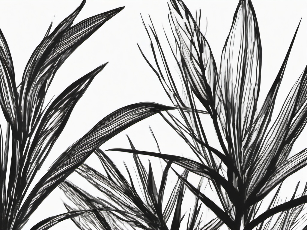 drawing of a leafy plant  minimal rough sketch scribbles,doodles,black and white