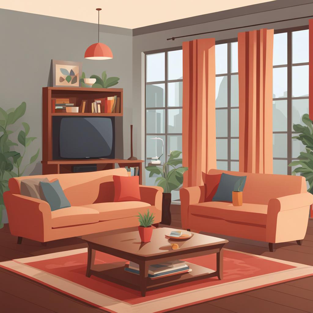 tv clipart: entertaining in a cozy living room. 