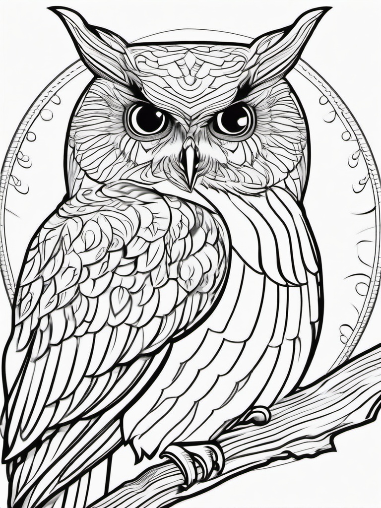 Owl Coloring Pages - Owl with a hoot  simple coloring pages