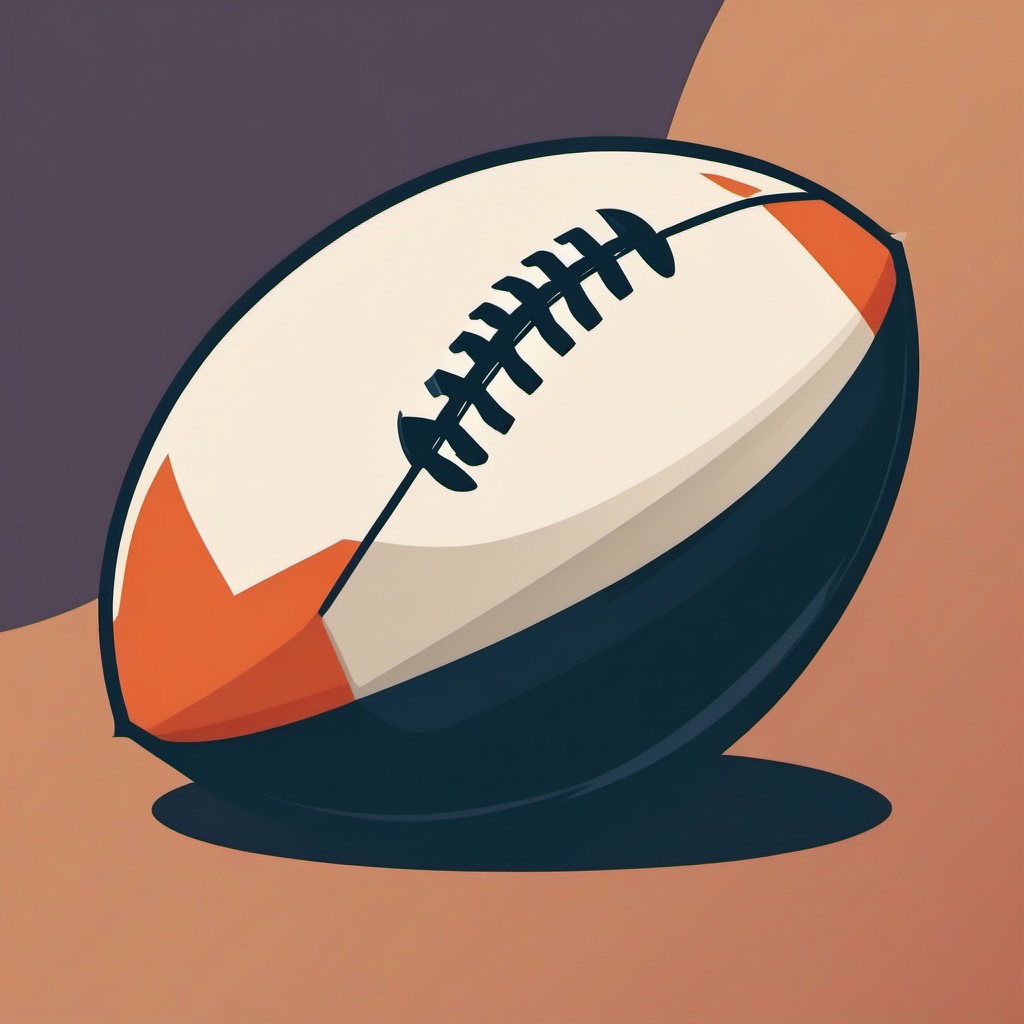 Rugby Ball Clipart - A rugby ball in a game.  color vector clipart, minimal style