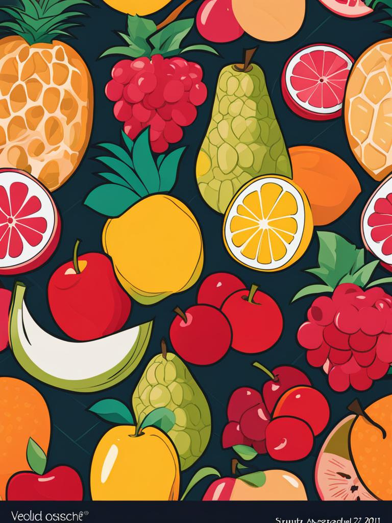 fruit clipart: assorted fruit in a vibrant display. 