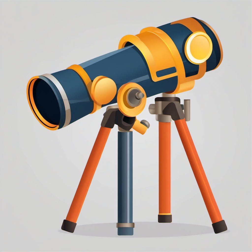 Telescope clipart - Optical instrument for observing distant objects in space, ,color clipart vector style