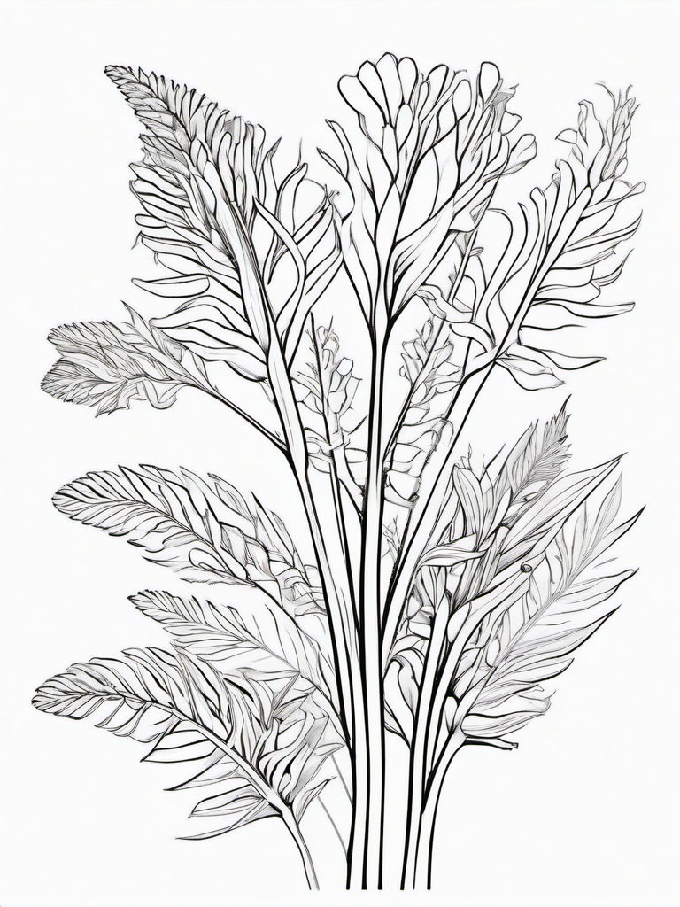 Vegetable Coloring Pages - Fennel bulb with fronds  simple coloring pages