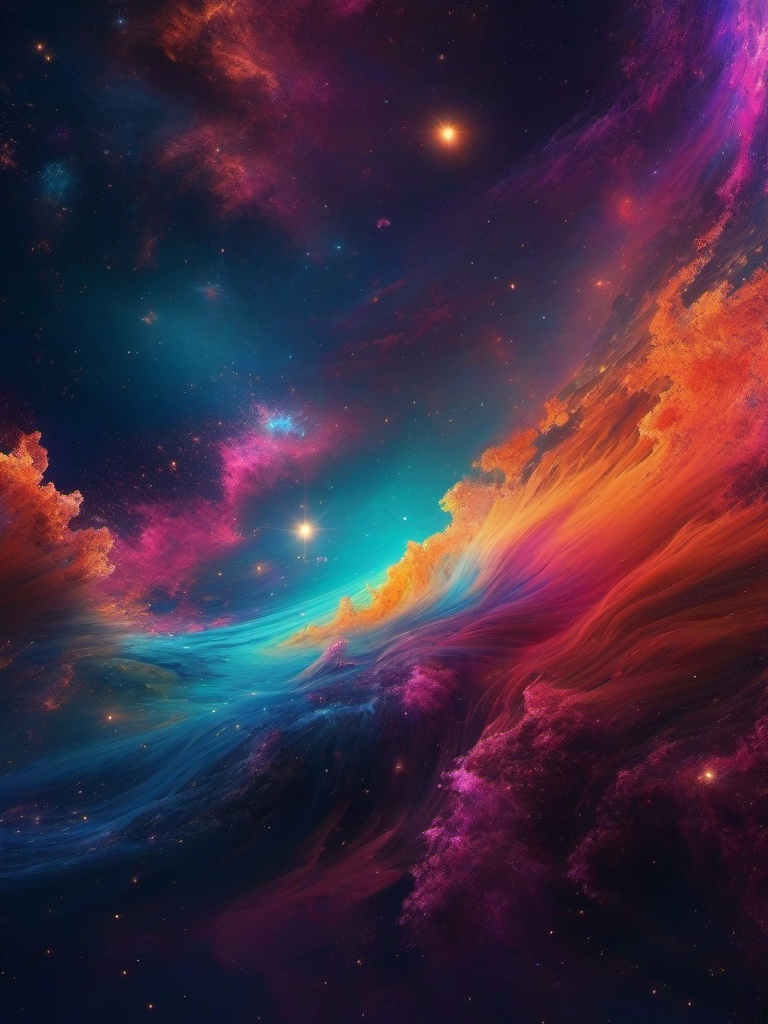 Aesthetic Space Background Wonders of the Universe in a Captivating Way wallpaper splash art, vibrant colors, intricate patterns