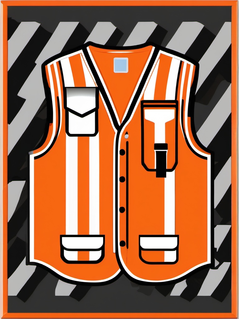 Safety Vest clipart - A bright orange safety vest for visibility at construction sites., ,vector color clipart,minimal