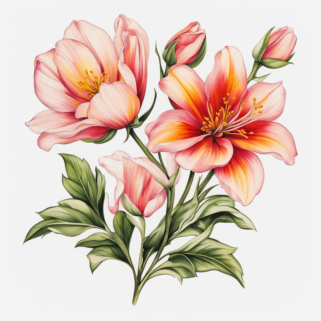 May birth flower tattoo, Tattoos representing the birth flower for the month of May.  vivid colors, white background, tattoo design