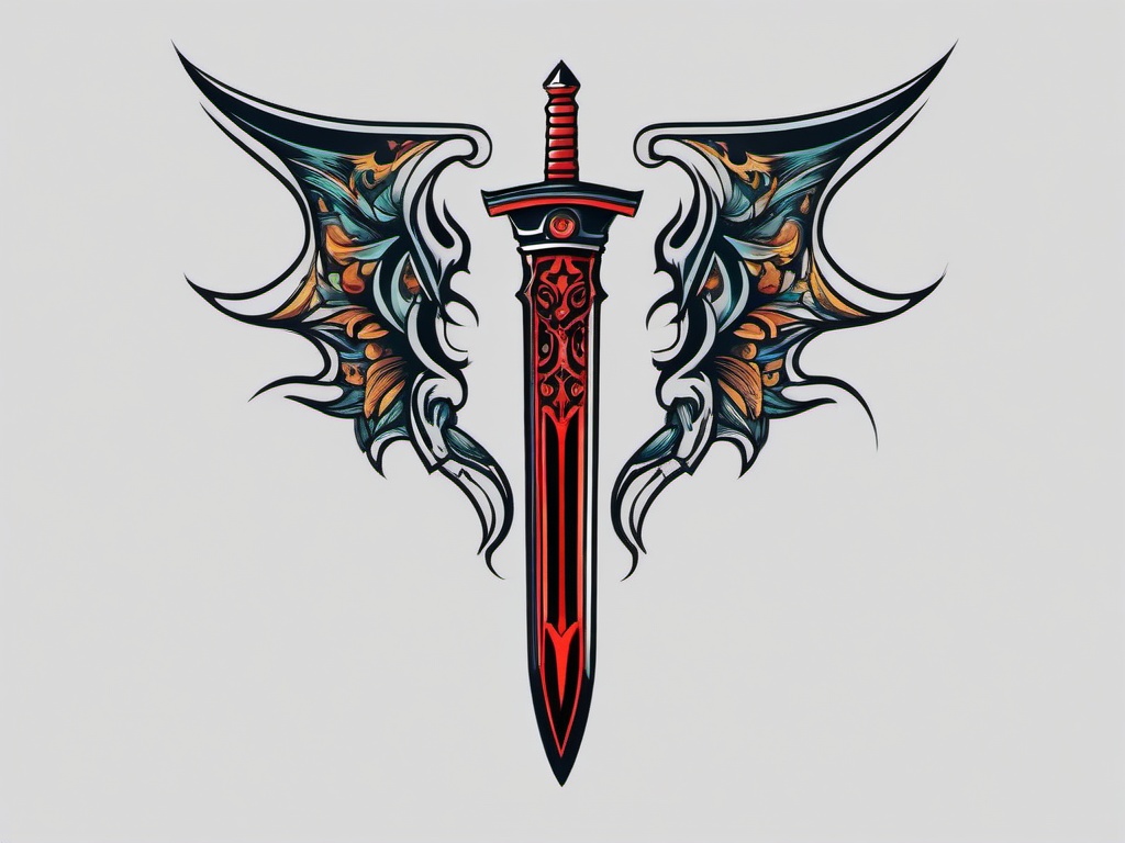 sword sternum tattoo  simple vector color tattoo