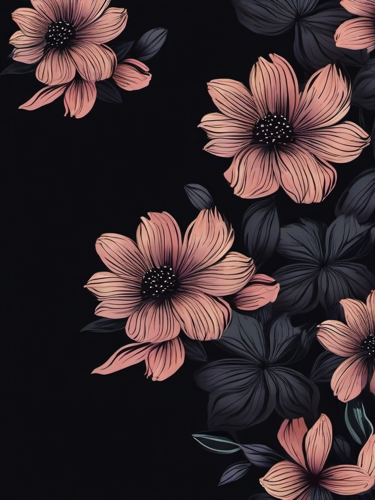 Dark Floral Desktop Wallpaper  ,mobile iphone background wallpaper