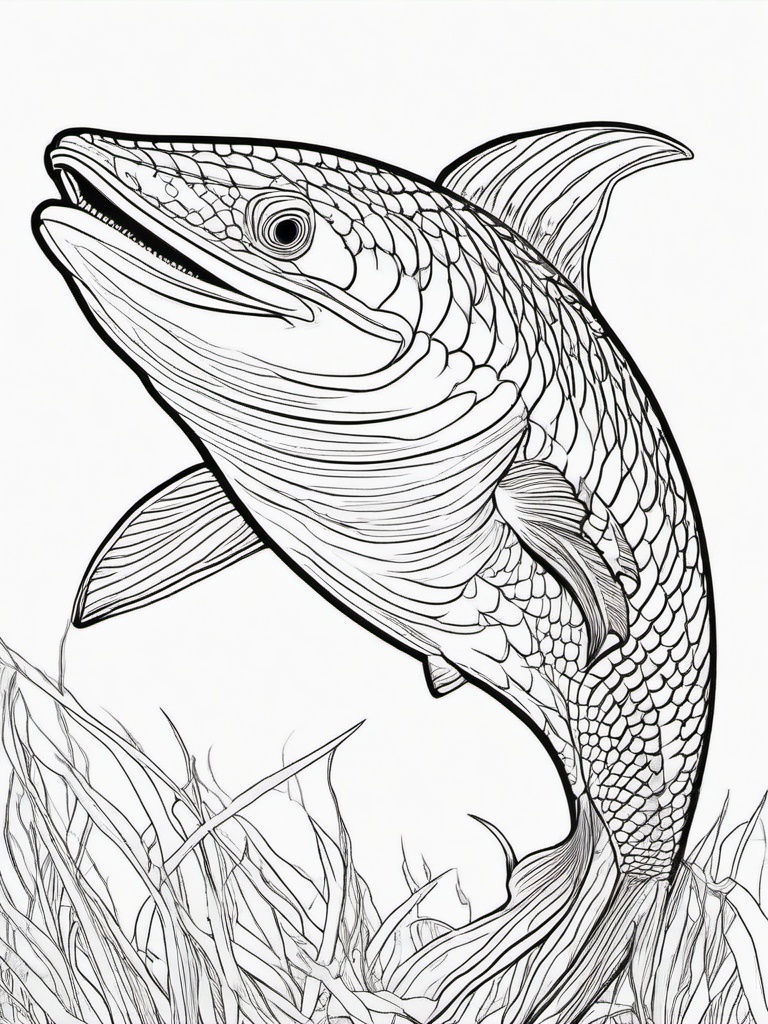 Icthyosaurus Coloring Pages - Fish-Like Marine Reptile  black outline printable coloring page