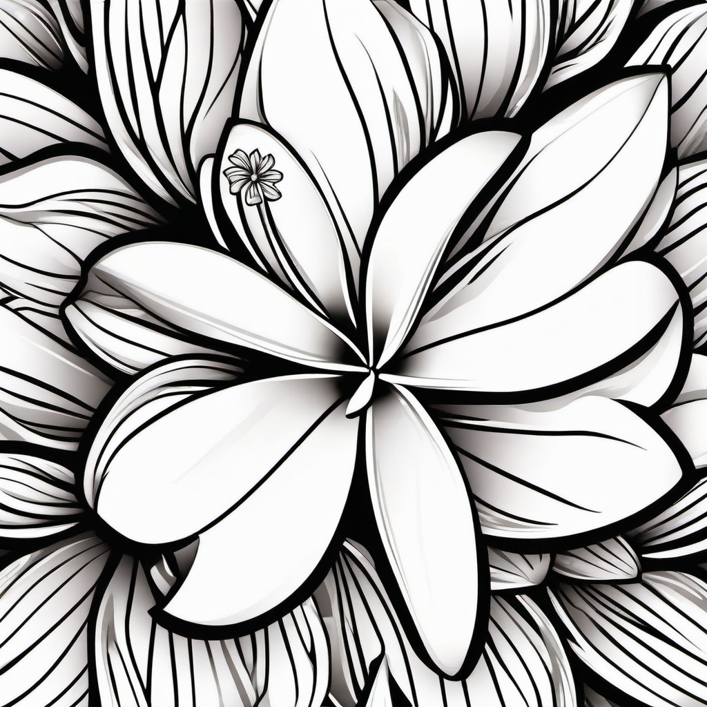 Polynesian Plumeria Tattoo - Combine the allure of Polynesia with the iconic Hawaiian Plumeria flower in a captivating tattoo.  simple vector color tattoo,minmal,white background