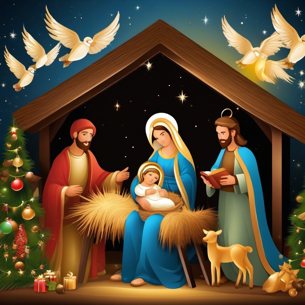 Christmas Background Wallpaper - nativity set background  